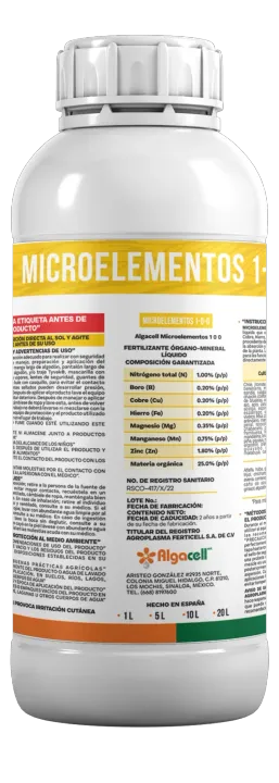 Algacell Microelementos 1-0-0, Nutrición