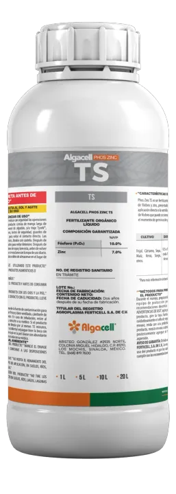 Algacell Phos Zinc TS, Granos y caña