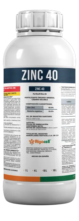 Algacell Zinc 40, Nutrición
